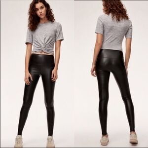 wilfred free vegan leather high rise full length leggings made in japan sz Xs